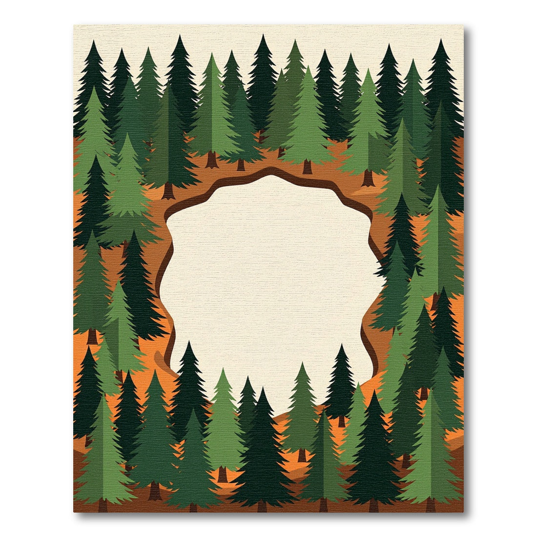 Earthy Green Forest Circular Clearing Rug