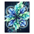 Vibrant Blue Green Watercolor Abstract Floral Rug