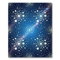 Deep Blue Celestial Starry Circles Rug