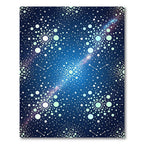 Deep Blue Celestial Starry Circles Rug