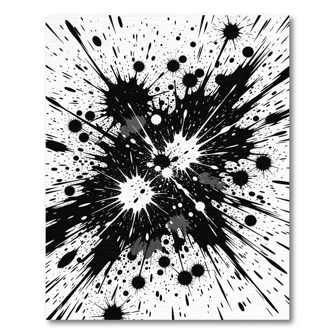 Black and White Dramatic Ink Splash Rug