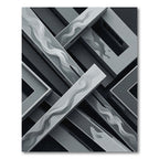Monochrome Abstract Linear Flow Rug