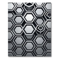 Monochromatic Silver Geometric Hexagonal Relief Rug