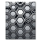 Monochromatic Silver Geometric Hexagonal Relief Rug