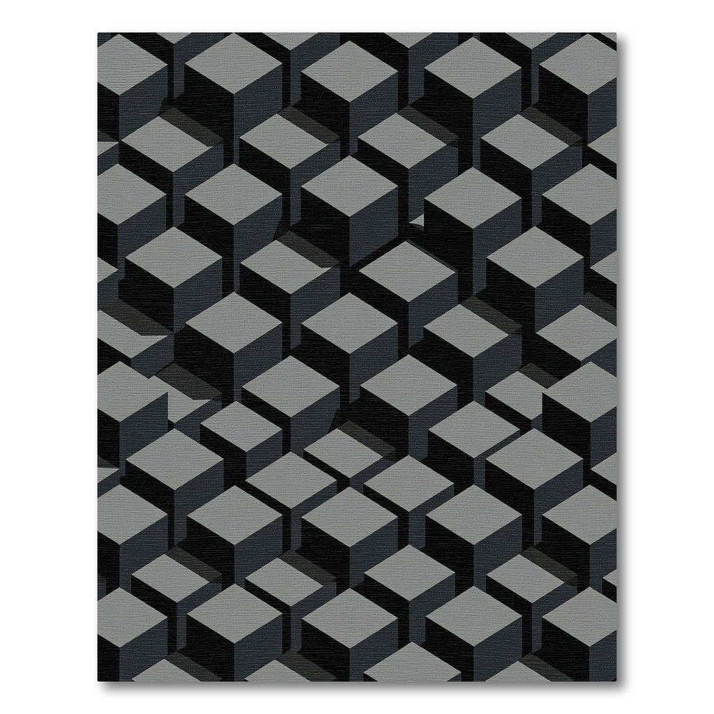 Monochromatic 3D Cube Pattern Rug