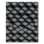 Monochromatic 3D Cube Pattern Rug