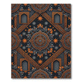 Ornate Midnight Orange Floral Star Medallion Rug