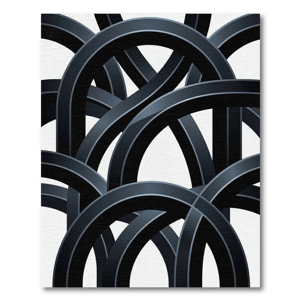 Dark Gray Interlaced Arch Rug