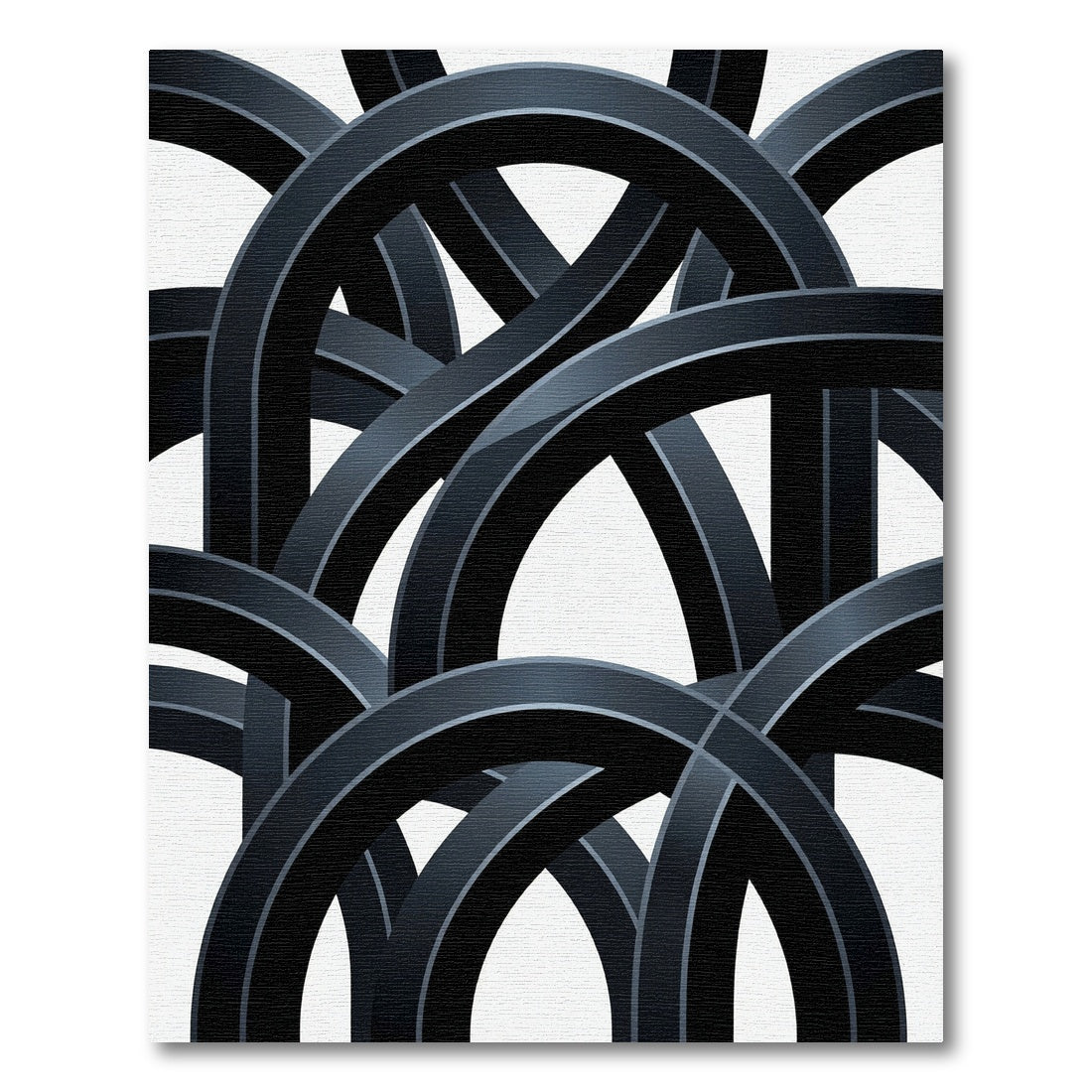 Dark Gray Interlaced Arch Rug