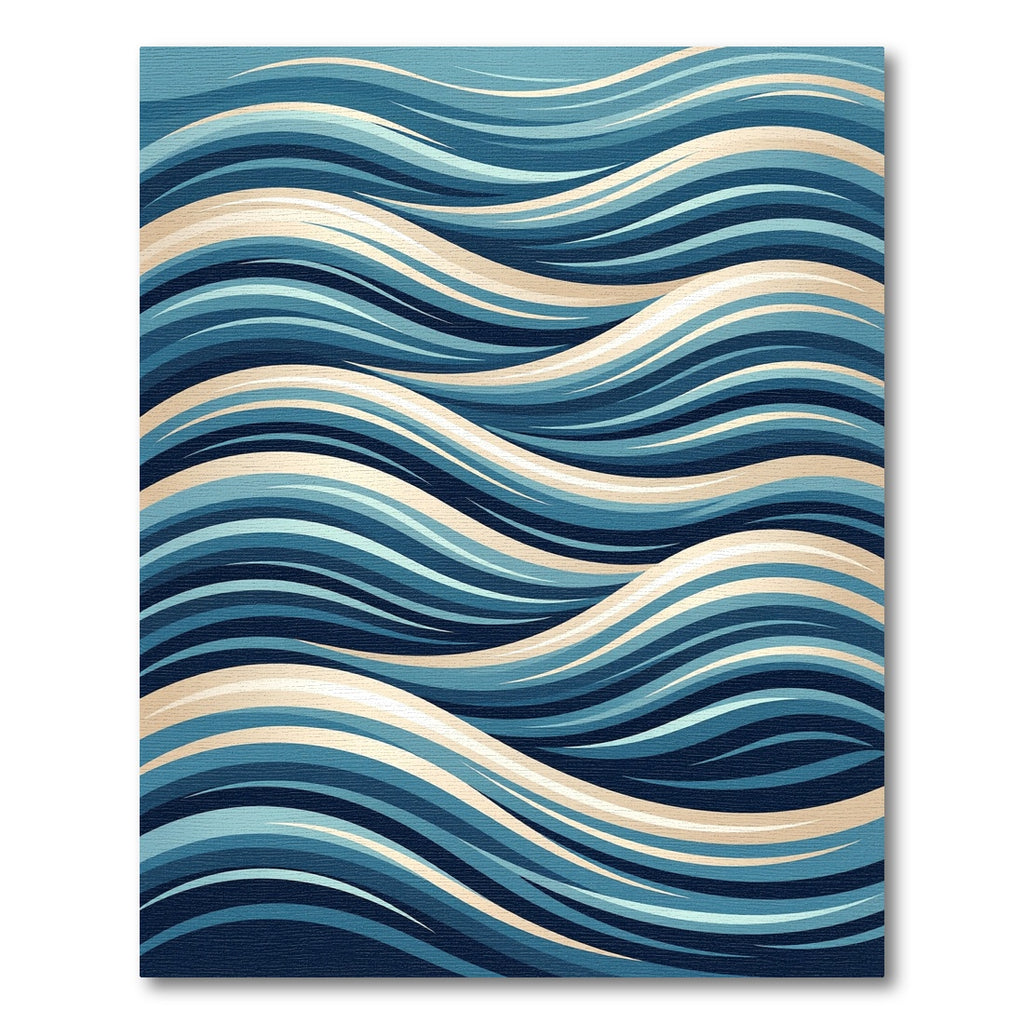 Flowing Blue Ocean Swell Wave Rug