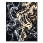 Ethereal Smoke Swirls on Black Rug