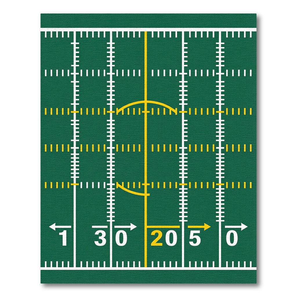 Green Football Field Grid Sports Rug