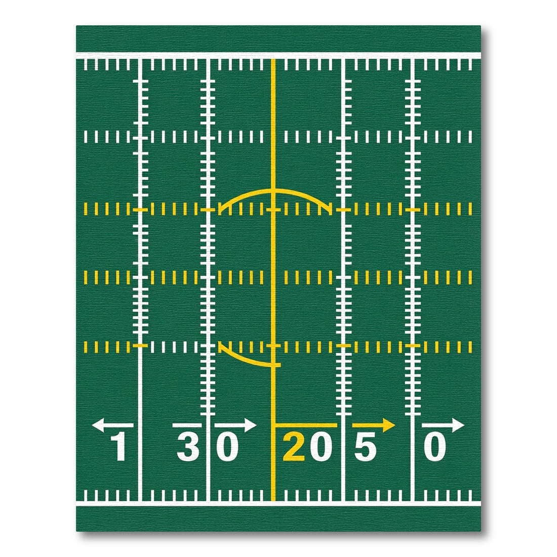 Green Football Field Grid Sports Rug