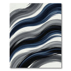 Abstract Gray Blue Brush Stroke Rug