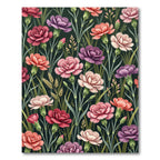Vibrant Carnation Floral Meadow Rug