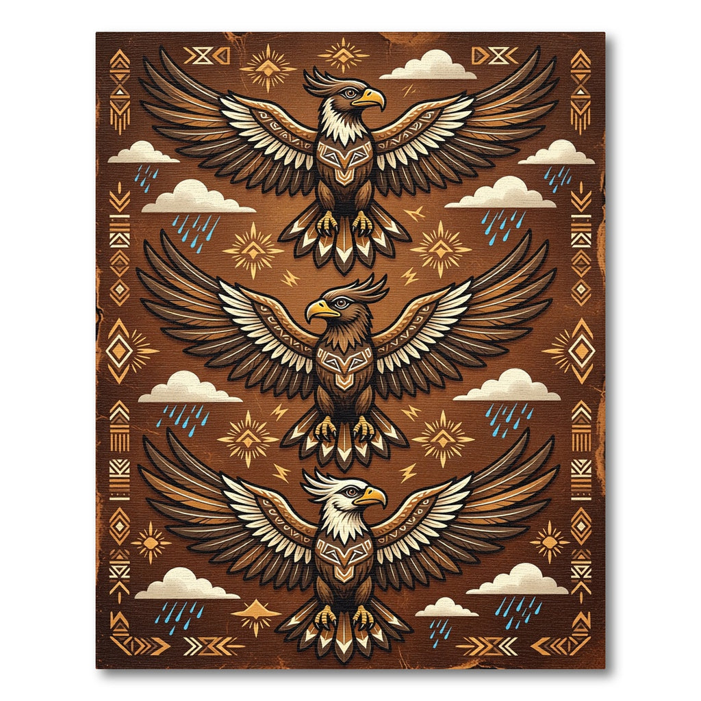 Earthy Brown Celestial Eagle Totem Rug