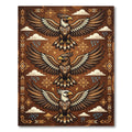 Earthy Brown Celestial Eagle Totem Rug