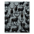 Black Stag Herd Majestic Wildlife Composition Rug