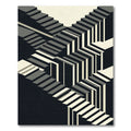 Monochrome Geometric Illusion Stairs Rug