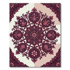 Burgundy Paisley Floral Mandala Medallion Rug