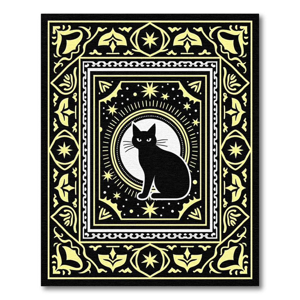 Black Cat Celestial Sunburst Rug