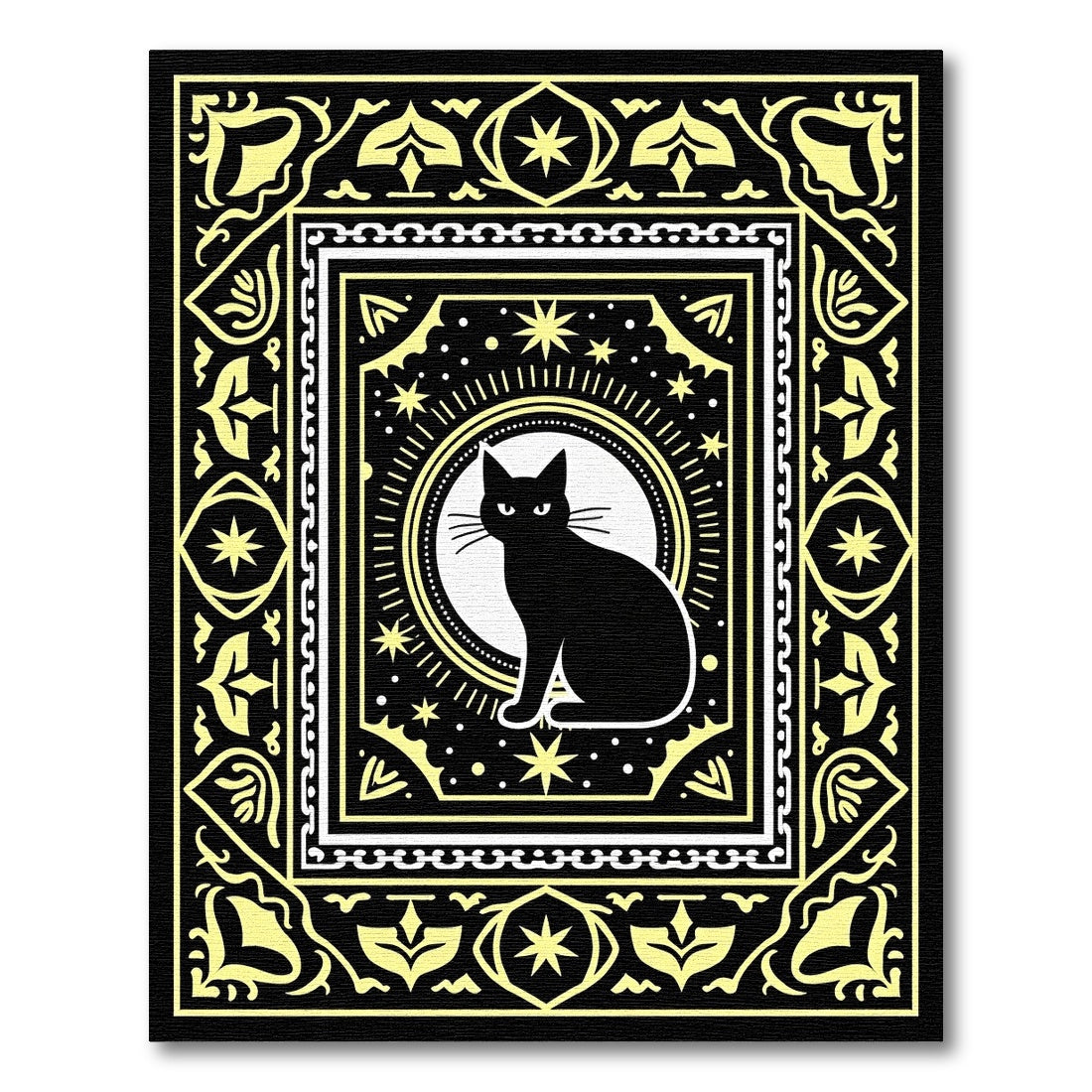 Black Cat Celestial Sunburst Rug
