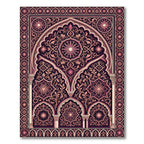 Ornate Pink Archway Floral Medallion Rug