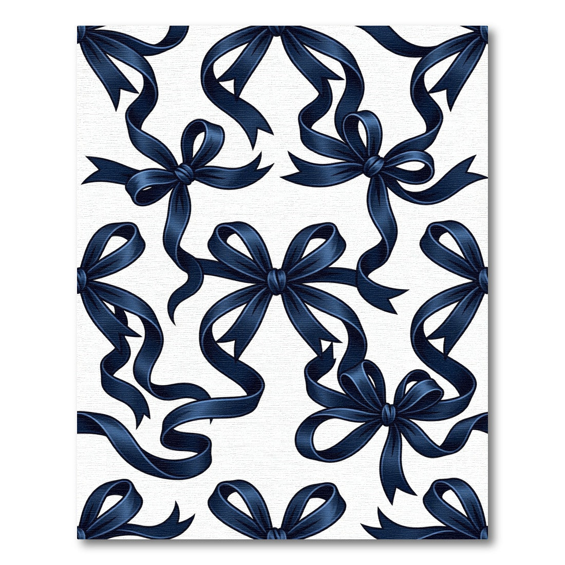 Elegant Midnight Blue Silk Ribbon Bows Rug