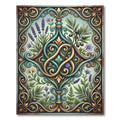 Elegant Olive Botanical Scrollwork Rug