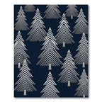 Modern Midnight Silver Geometric Tree Rug