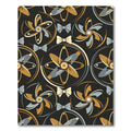 Midcentury Atomic Gold and Slate Bowtie Rug