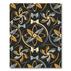 Midcentury Atomic Gold and Slate Bowtie Rug