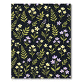 Delicate Yellow Purple Flower Dark Rug