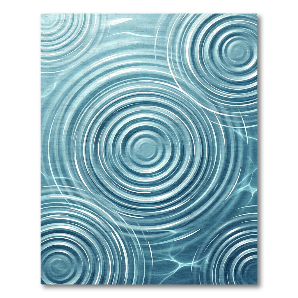 Serene Blue Rippling Water Swirls Rug