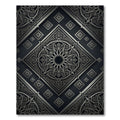 Black Silver Intricate Medallion Overlay Rug