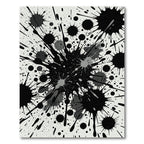 Bold Black Ink Abstract Splatter Rug