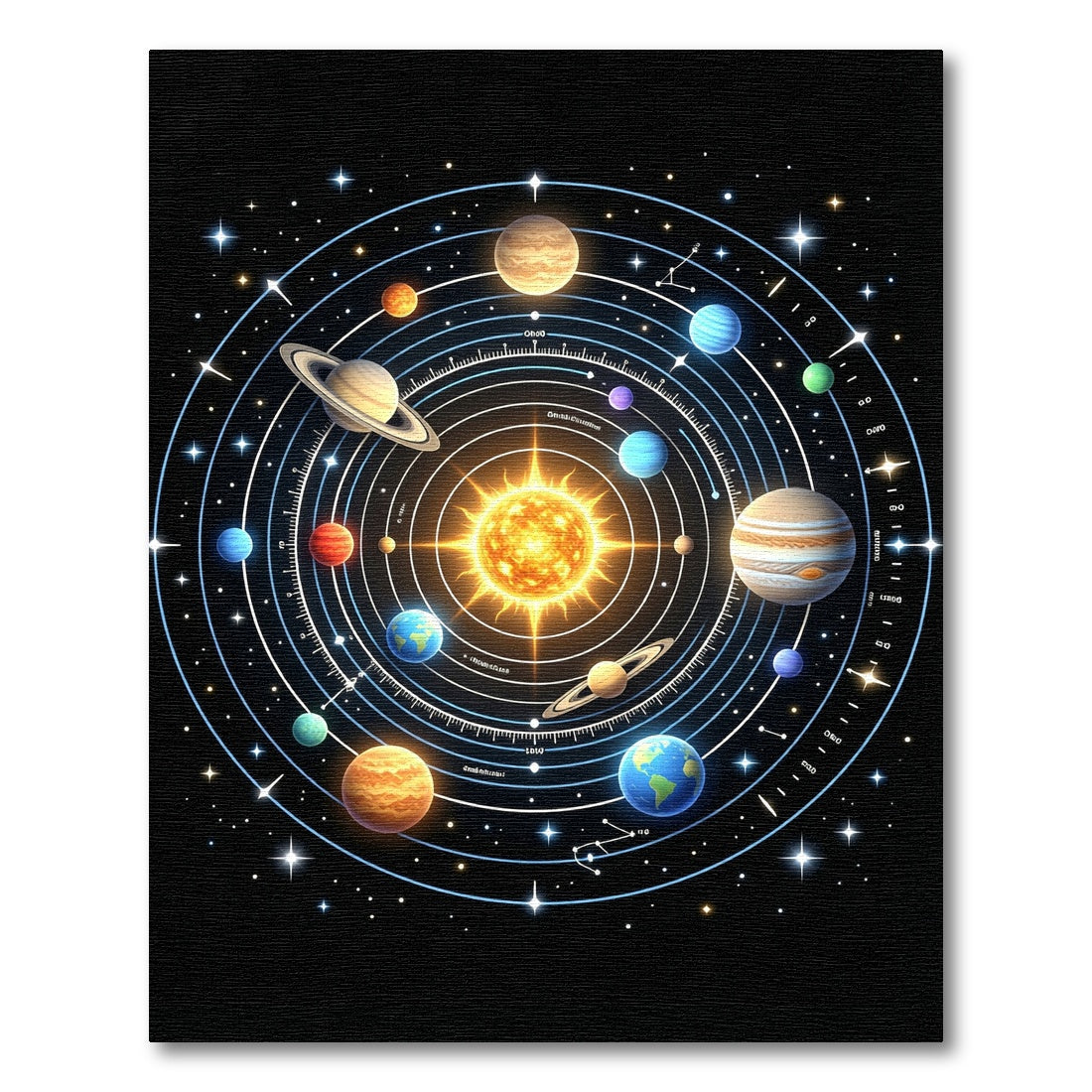 Cosmic Solar System Celestial Bodies Rug