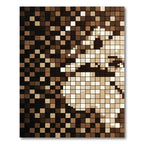 Sepia Tone Pixel mosaic Texture Rug
