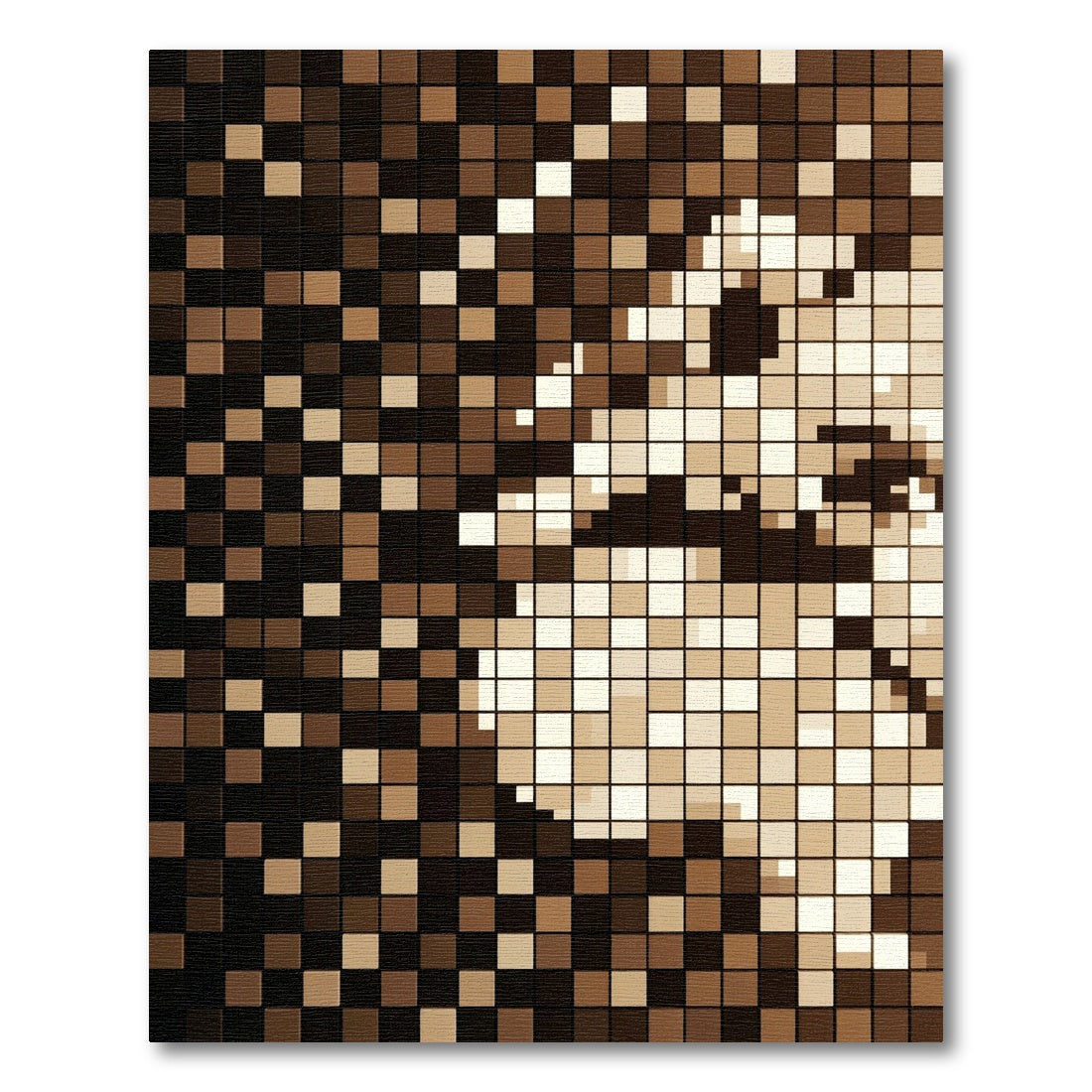 Sepia Tone Pixel mosaic Texture Rug