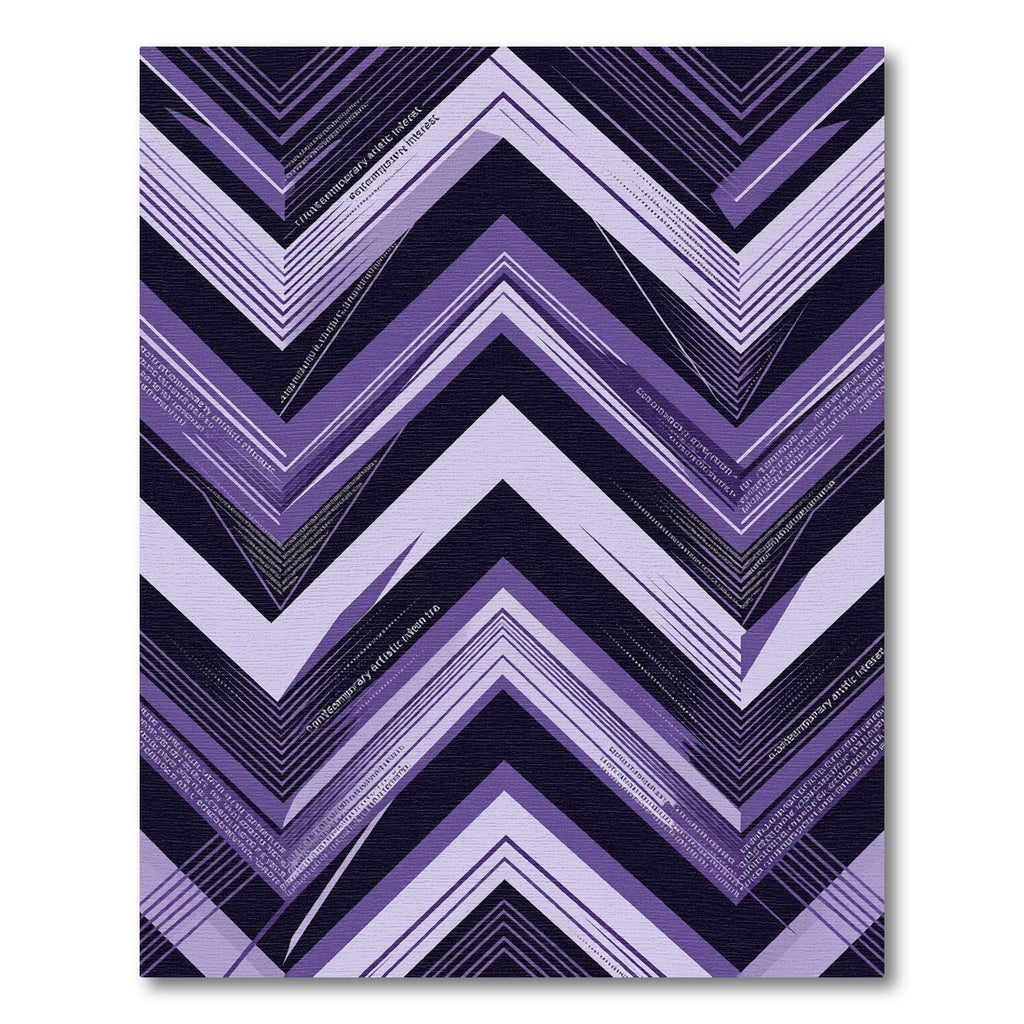 Purple Chevron Geometric Abstract Art Rug