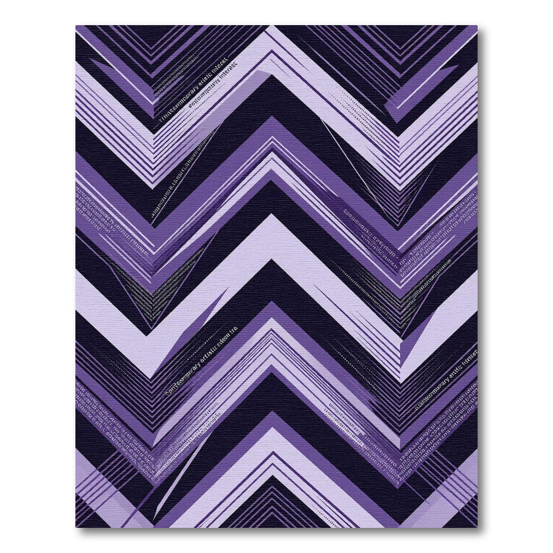Purple Chevron Geometric Abstract Art Rug