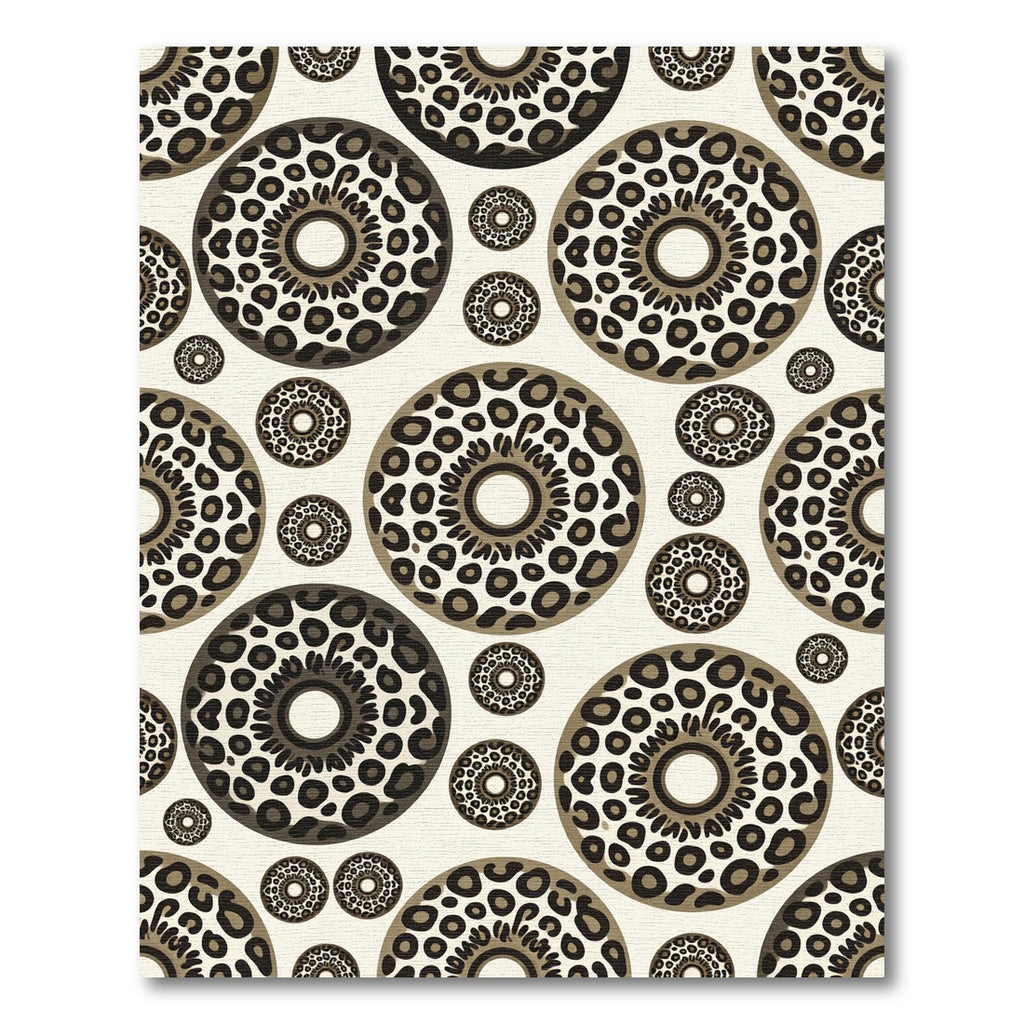 Leopard Speckled Circular Neutral Accent Rug