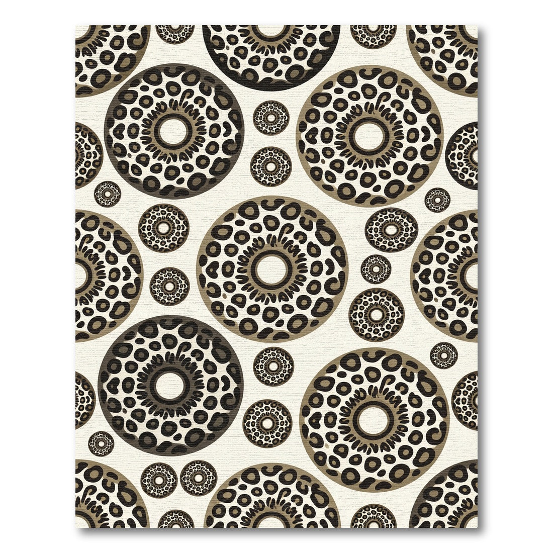 Leopard Speckled Circular Neutral Accent Rug