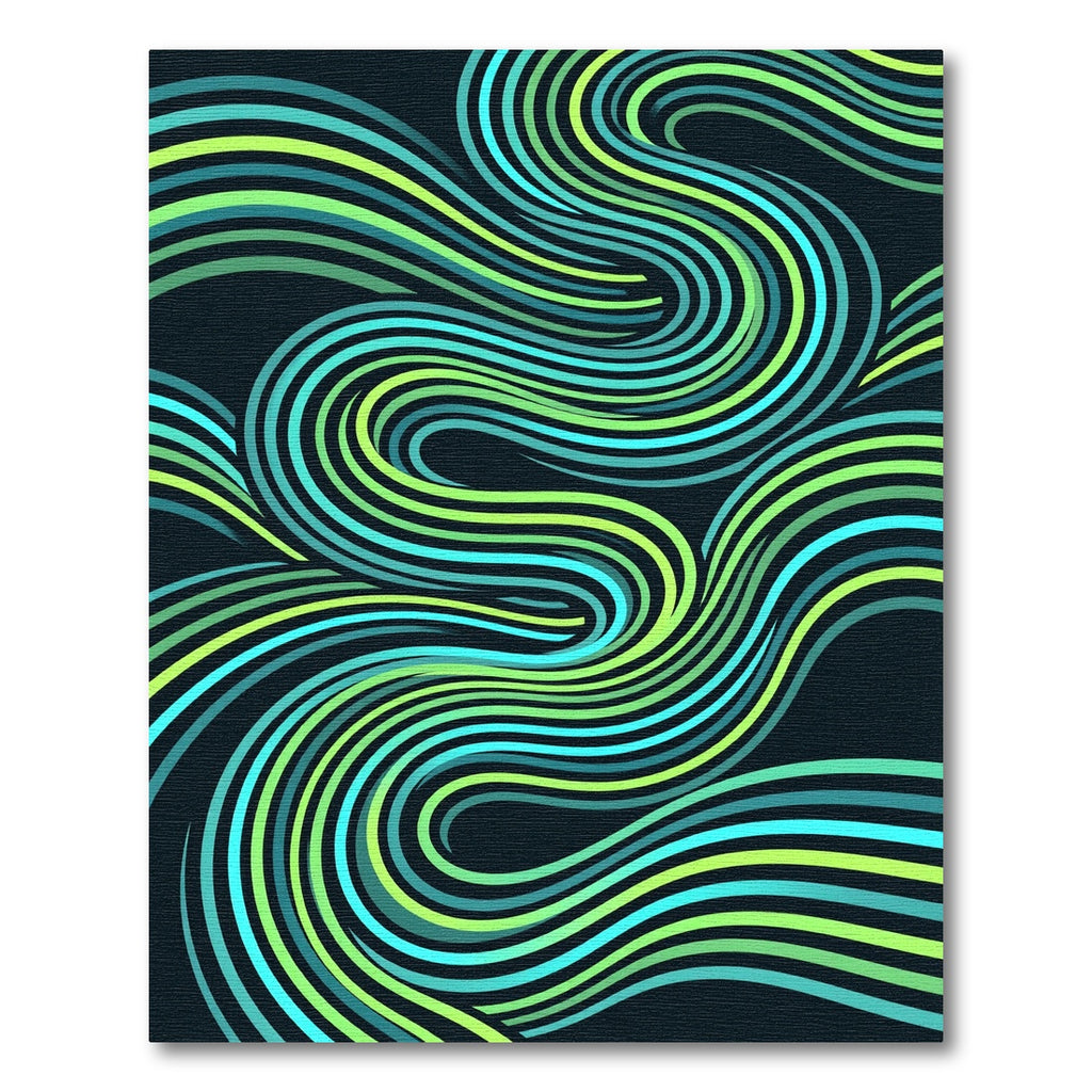 Aqua Lime Swirl Flow Rug