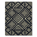 Black Cream Ornamental Geometric Medallion Rug