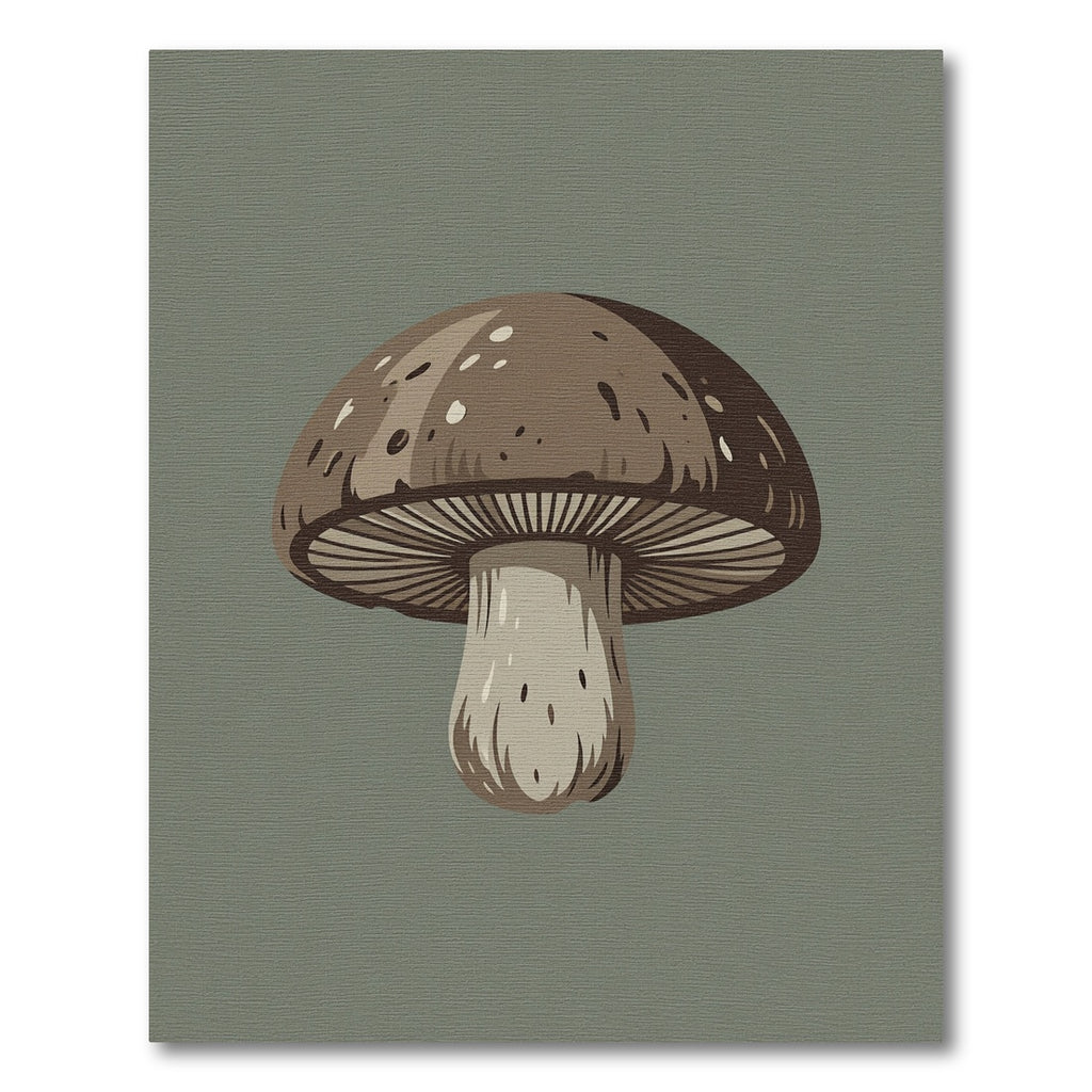 Brown Spore Mushroom Forest Illustration Rug