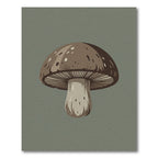 Brown Spore Mushroom Forest Illustration Rug