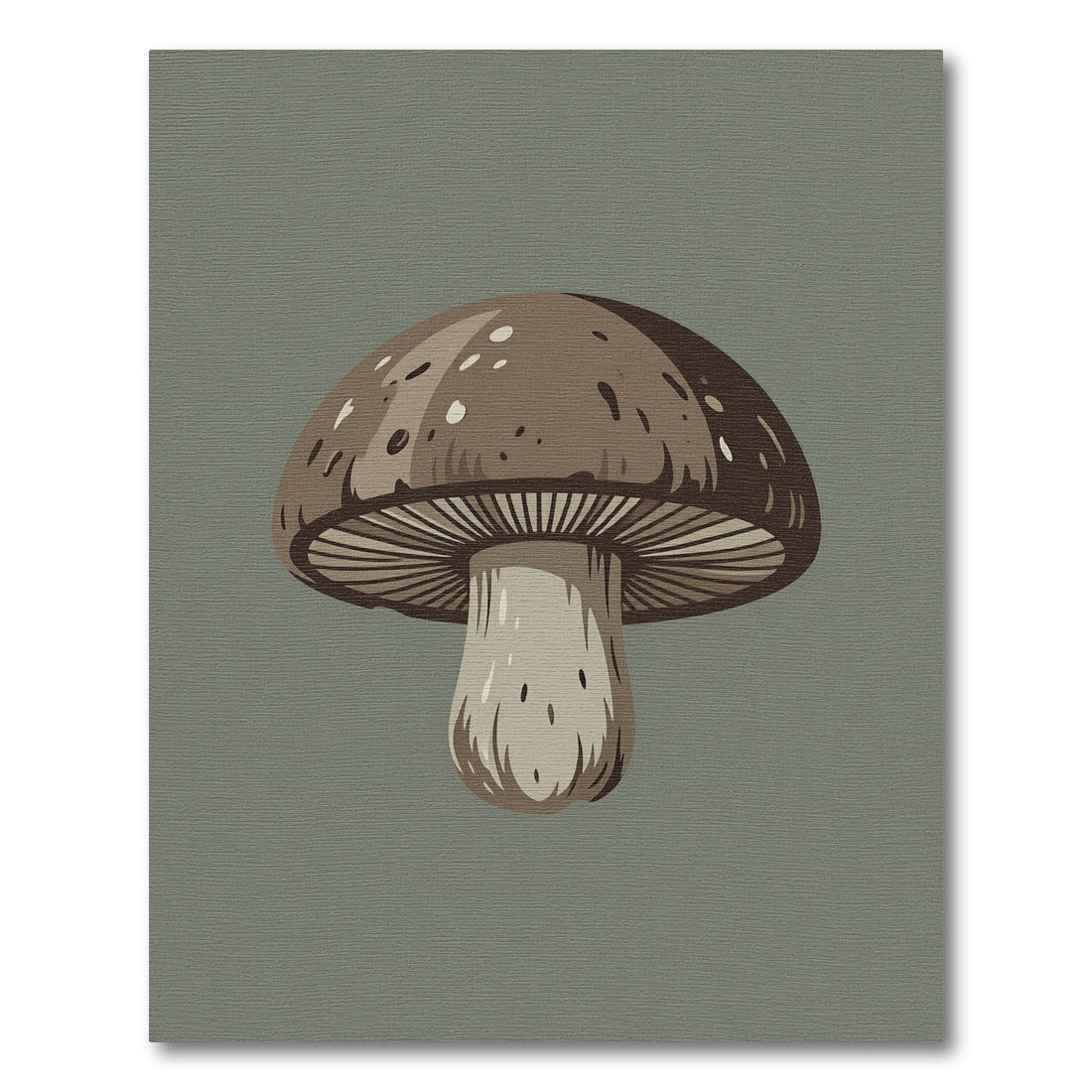 Brown Spore Mushroom Forest Illustration Rug