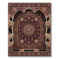 Deep Crimson Floral Aubusson Rug