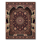 Deep Crimson Floral Aubusson Rug